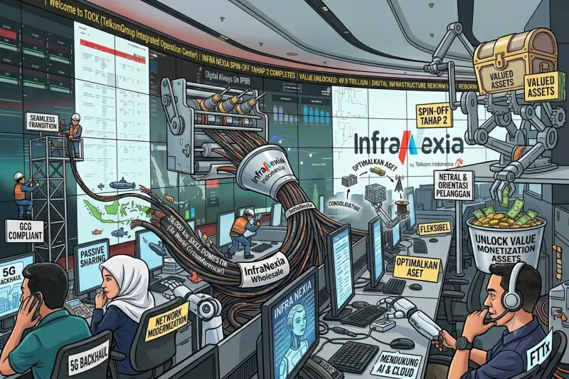Telkom Lanjutkan Spin-Off InfraCo Tahap 2 Senilai Rp49,9 Triliun